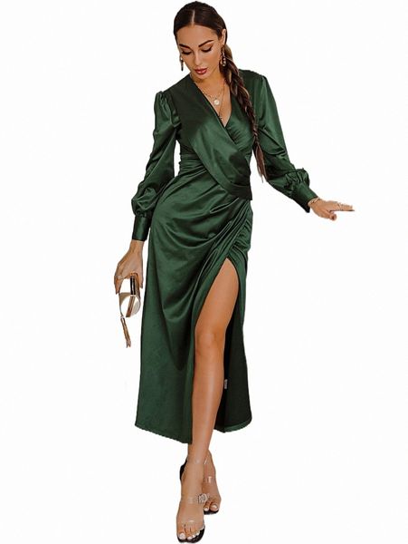 casual dresses glamaker surplice neck ruched wrap satin dress l9gl#, Black;gray
casual dresses glamaker surplice neck ruched wrap satin dress l9gl#, Black;gray