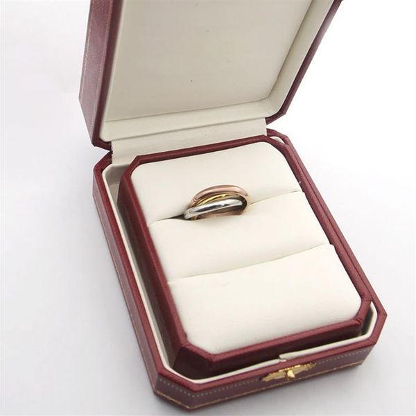 luxury designer jewelry women ring tri-color couple ring inletted three rings high end fashion design245r, Silver
luxury designer jewelry women ring tri-color couple ring inletted three rings high end fashion design245r, Silver