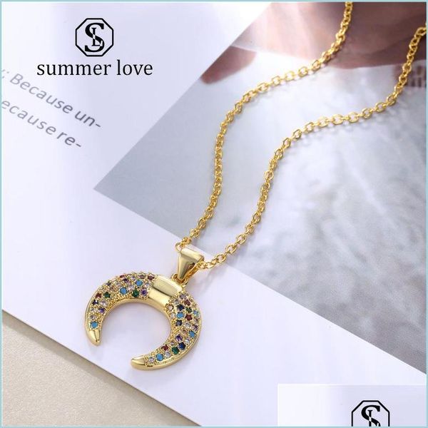 pendant necklaces 925 sterling sier rainbow cz pendant necklaces crescent moon long gold chain women zircon necklace jewelry sexyhanz dhkcl, Silver
pendant necklaces 925 sterling sier rainbow cz pendant necklaces crescent moon long gold chain women zircon necklace jewelry sexyhanz dhkcl, Silver