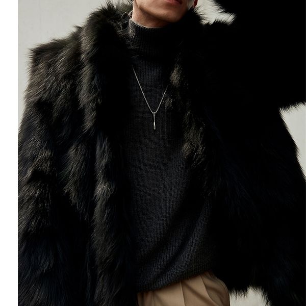 men's fur faux real genunie natural men raccoon fur coat men's fashion warm winter jacket outwear stand collar custom any size 220, Black
men's fur faux real genunie natural men raccoon fur coat men's fashion warm winter jacket outwear stand collar custom any size 220, Black