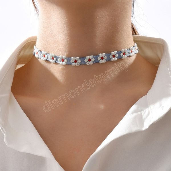 korea boho blue flower charms chain necklace choker cute floral fabric lace for women girl harajuku collars jewelry gift party, Golden;silver
korea boho blue flower charms chain necklace choker cute floral fabric lace for women girl harajuku collars jewelry gift party, Golden;silver