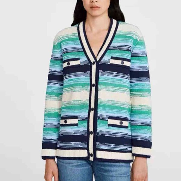 women's knits tees fadan cp's fashion simple early autumn women's wear contrast striped printed cardigan, White
women's knits tees fadan cp's fashion simple early autumn women's wear contrast striped printed cardigan, White