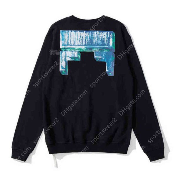 hoodie mens sweatshirts luxury offs designer brand classic back print arrow x hoodies loose hip hop hoodie autumn winter women sweatshirt, Black
