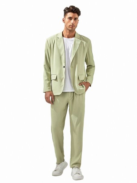 men's suits & blazers men single button blazer & tailored pants d6wt#, White;black