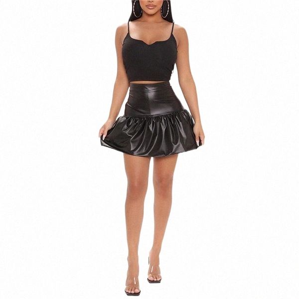 skirts skirts women's short skirt leather solid color high waist design pleated belly all-match mini e2zh#, Black
skirts skirts women's short skirt leather solid color high waist design pleated belly all-match mini e2zh#, Black