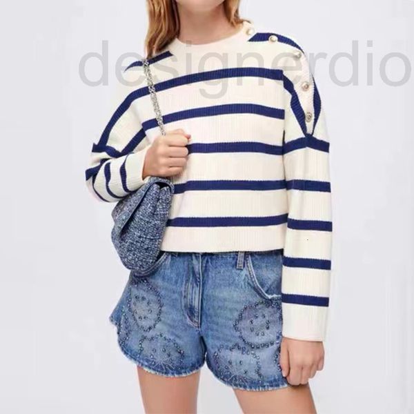 women's sweaters designer fadan 's sweater 2022 fashion autumn winter navy stripe shoulder button loose women's wear fzwp, White;black
women's sweaters designer fadan 's sweater 2022 fashion autumn winter navy stripe shoulder button loose women's wear fzwp, White;black