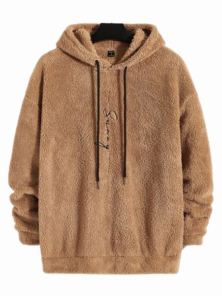 men's hoodies & sweatshirts men letter embroidery drop shoulder drawstring flannel hoodie j8bc#, Black
men's hoodies & sweatshirts men letter embroidery drop shoulder drawstring flannel hoodie j8bc#, Black