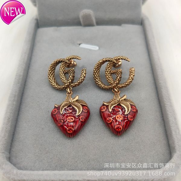 luxury brand design earrings g family gujia earrings 2022 new strawberry women's doubles net red love, Golden;silver
luxury brand design earrings g family gujia earrings 2022 new strawberry women's doubles net red love, Golden;silver
