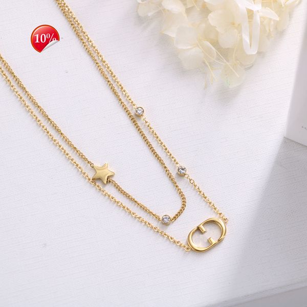 luxury design women's necklace korean star diamond letter cd double-layer titanium steel d classic exquisite celebrity style clavicle c, Silver
luxury design women's necklace korean star diamond letter cd double-layer titanium steel d classic exquisite celebrity style clavicle c, Silver