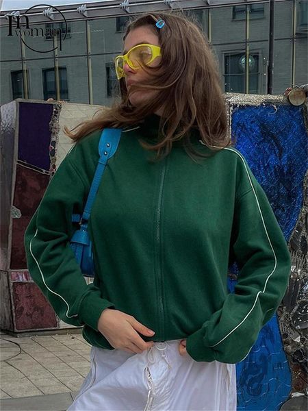 women s jackets inwoman autumn green line club outfit for women fashion long sleeve v neck zip up coat female solid casual 220905, Black;brown
women s jackets inwoman autumn green line club outfit for women fashion long sleeve v neck zip up coat female solid casual 220905, Black;brown