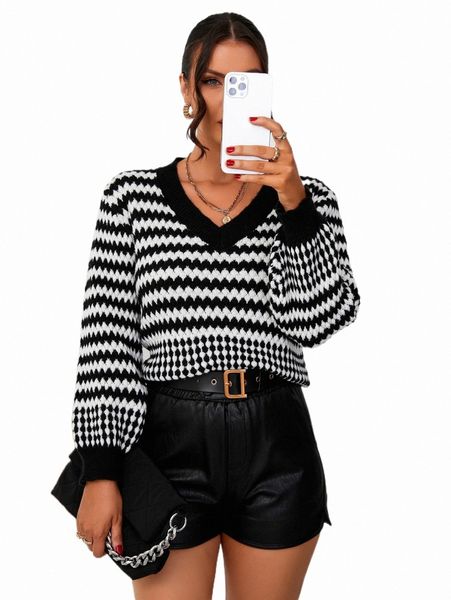 women's sweaters chevron pattern textured knit sweater e2qh#, White;black 
women's sweaters chevron pattern textured knit sweater e2qh#, White;black