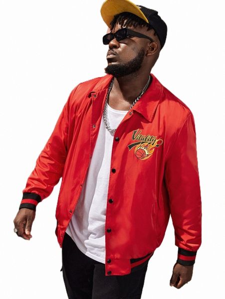 men's jackets extended sizes men letter graphic striped trim jacket m9e3#, Black;brown 
men's jackets extended sizes men letter graphic striped trim jacket m9e3#, Black;brown