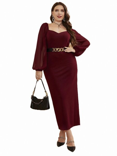 plus size dresses plus sweetheart neck contrast mesh lantern sleeve dress without belt q7rf#, Black
plus size dresses plus sweetheart neck contrast mesh lantern sleeve dress without belt q7rf#, Black