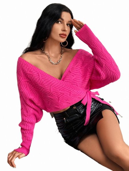 women's sweaters batwing sleeve wrap tie side cardigan q2zd#, White;black