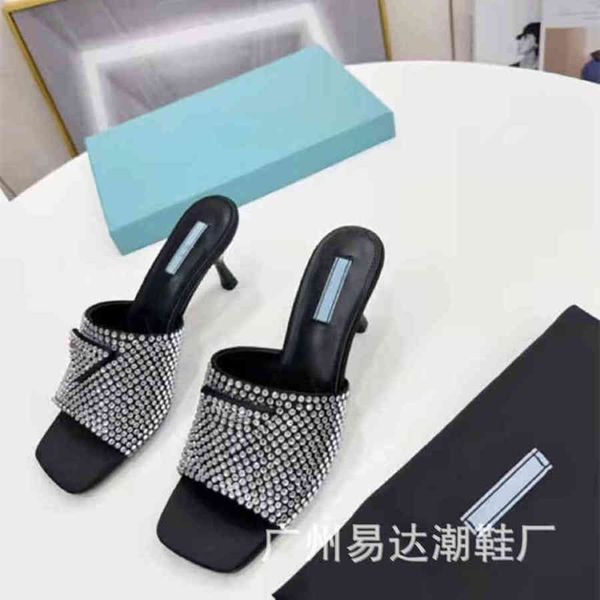 70% off designer slippers triangular buckle square head high-heeled women's luxury full water diamond thin heel open toe half drag, Black
70% off designer slippers triangular buckle square head high-heeled women's luxury full water diamond thin heel open toe half drag, Black