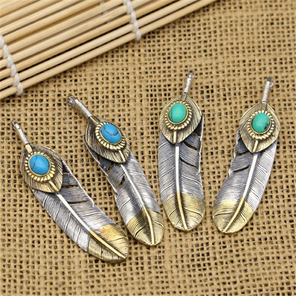 925 Sterling Silver Feather Pendant Necklaces With Turquoise Stones American European Vintage Handmade Antique Punk Hip-Hop Luxury Jewelry Accessories Gift
925 Sterling Silver Feather Pendant Necklaces With Turquoise Stones American European Vintage Handmade Antique Punk Hip-Hop Luxury Jewelry Accessories Gift