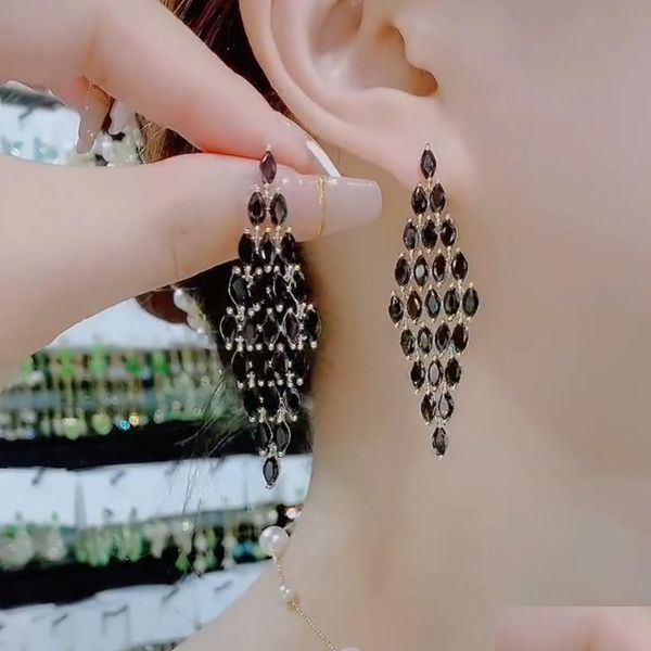 dangle chandelier designer earrings dangle japan and south korea fashion crystal long tassel female s925 sier needle net red new ear dhenb, Silver
dangle chandelier designer earrings dangle japan and south korea fashion crystal long tassel female s925 sier needle net red new ear dhenb, Silver