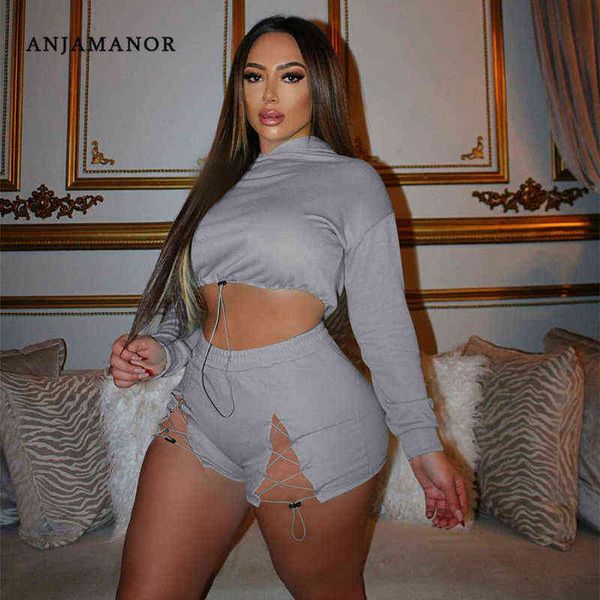 women's two piece pants anjamanor sporty two piece set long sleeve cropped hoodie cutout sweat shorts sets women casual tracksuit whole, White
women's two piece pants anjamanor sporty two piece set long sleeve cropped hoodie cutout sweat shorts sets women casual tracksuit whole, White