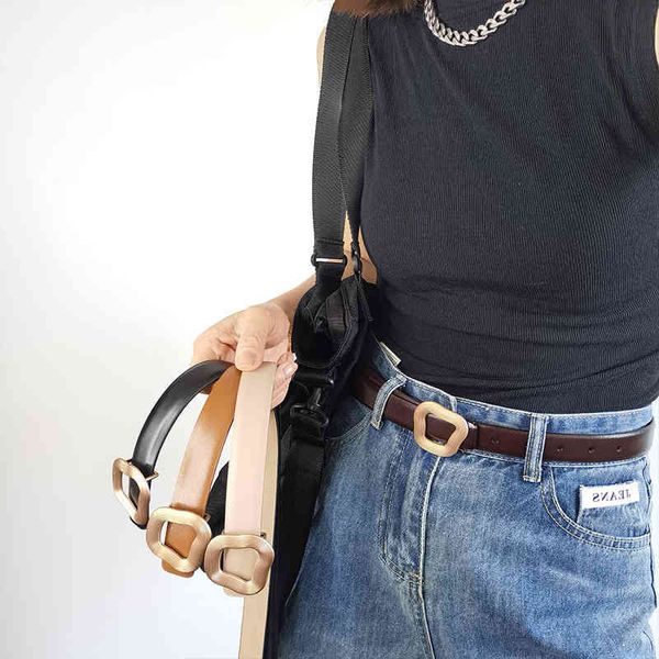 belts cowhide belt women's versatile fashion with jeans shirts dual-purpose fashionable geometric square buttons korean youth ifqg, Black;brown
belts cowhide belt women's versatile fashion with jeans shirts dual-purpose fashionable geometric square buttons korean youth ifqg, Black;brown