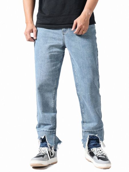 men's jeans men raw asymmetrical hem straight leg jeans c5dx#, Blue
men's jeans men raw asymmetrical hem straight leg jeans c5dx#, Blue