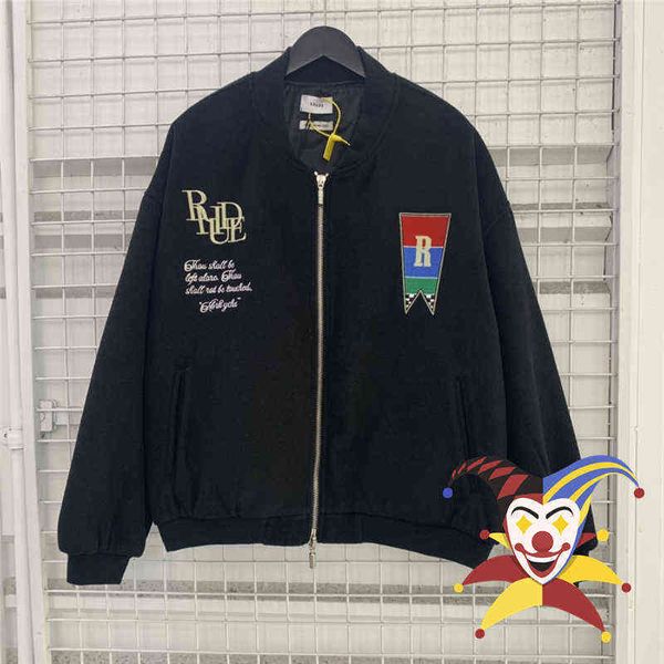 men's jackets vintage 2022fw rhude embroidered wool baseball jacket men women 1 quality uniform outwear coat, Black
men's jackets vintage 2022fw rhude embroidered wool baseball jacket men women 1 quality uniform outwear coat, Black