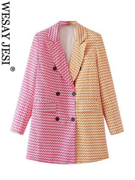 suit wesay jesi fashion new blazer women pink orange stitching wave pattern sui, White;black
suit wesay jesi fashion new blazer women pink orange stitching wave pattern sui, White;black