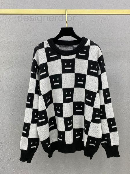women's sweaters designer autumn and winter 2022 new smiley face jacquard round neck long sleeve sweater classic black white plaid loos, White;black
women's sweaters designer autumn and winter 2022 new smiley face jacquard round neck long sleeve sweater classic black white plaid loos, White;black