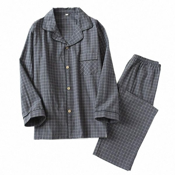men's sleepwear men's sleepwear water-washed cotton long sleeved trousers mens pajamas spring and autumn lapel pure pijama mans ni, Black;brown
men's sleepwear men's sleepwear water-washed cotton long sleeved trousers mens pajamas spring and autumn lapel pure pijama mans ni, Black;brown