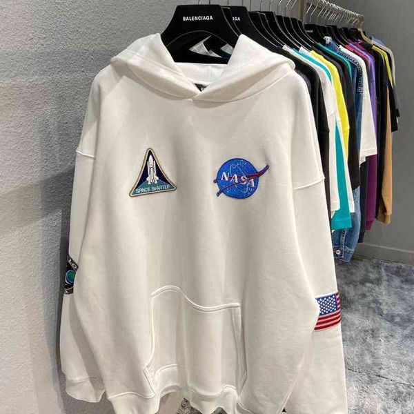 designer sweaters baleciga's hoodies and sweatshirts casual shirts ceiling paris nasa branded plush hoodie astronaut badge, Black
designer sweaters baleciga's hoodies and sweatshirts casual shirts ceiling paris nasa branded plush hoodie astronaut badge, Black