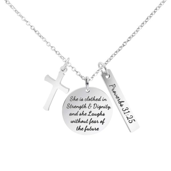 pendant necklaces bible verse cross christian prayer charm faith religious birthday christmas jewelry for women drop deliv carshop2006 amfvx, Silver
pendant necklaces bible verse cross christian prayer charm faith religious birthday christmas jewelry for women drop deliv carshop2006 amfvx, Silver