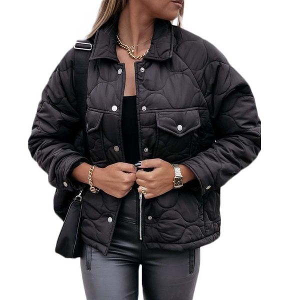 women s jackets early spring fashion outwear black long sleeve casual button decorated thicken jacket y834 220905, Black;brown
women s jackets early spring fashion outwear black long sleeve casual button decorated thicken jacket y834 220905, Black;brown