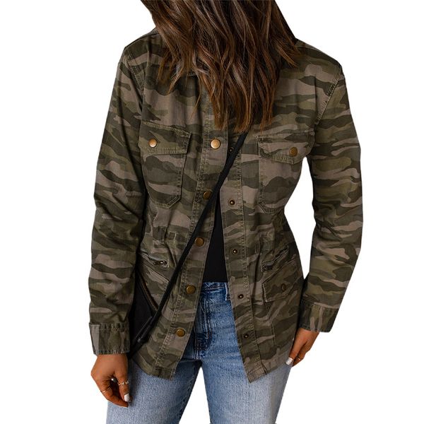 2022 autumn and winter blouses jacket women's new camouflage lapel loose casual shirt, White
2022 autumn and winter blouses jacket women's new camouflage lapel loose casual shirt, White