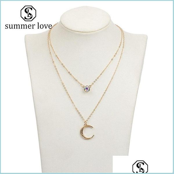 pendant necklaces mtilayer crystal crescent moon pendant necklace for women fashion bohemia gold sier chain jewelry g sexyhanz dhfjm, Silver
pendant necklaces mtilayer crystal crescent moon pendant necklace for women fashion bohemia gold sier chain jewelry g sexyhanz dhfjm, Silver