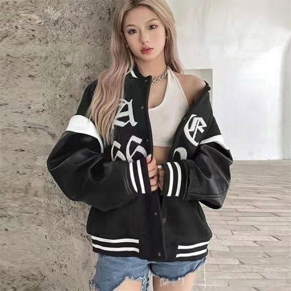 womens jackets women vintage baseball uniform autumn winter coats harajuku high street style loose oversize bf stitching bomber jackets 220, Black;brown
womens jackets women vintage baseball uniform autumn winter coats harajuku high street style loose oversize bf stitching bomber jackets 220, Black;brown