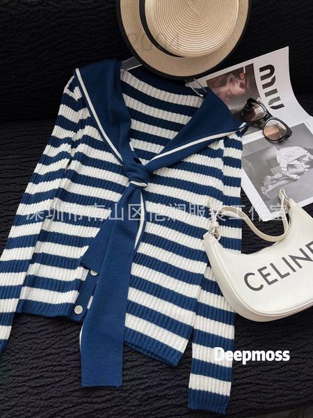 women's sweaters designer nanyou de pmo 22 autumn winter new product navy blue white stripe v-neck knitted cardigan ycwb, White;black
women's sweaters designer nanyou de pmo 22 autumn winter new product navy blue white stripe v-neck knitted cardigan ycwb, White;black