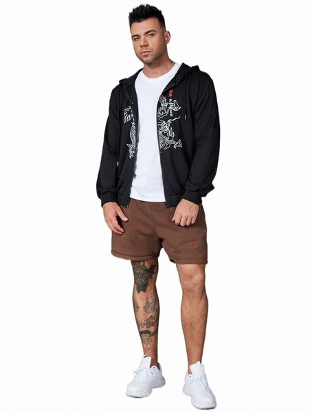 men's hoodies & sweatshirts extended sizes men dragon and letter graphic zip up drawstring hoodie g4sa#, Black
men's hoodies & sweatshirts extended sizes men dragon and letter graphic zip up drawstring hoodie g4sa#, Black
