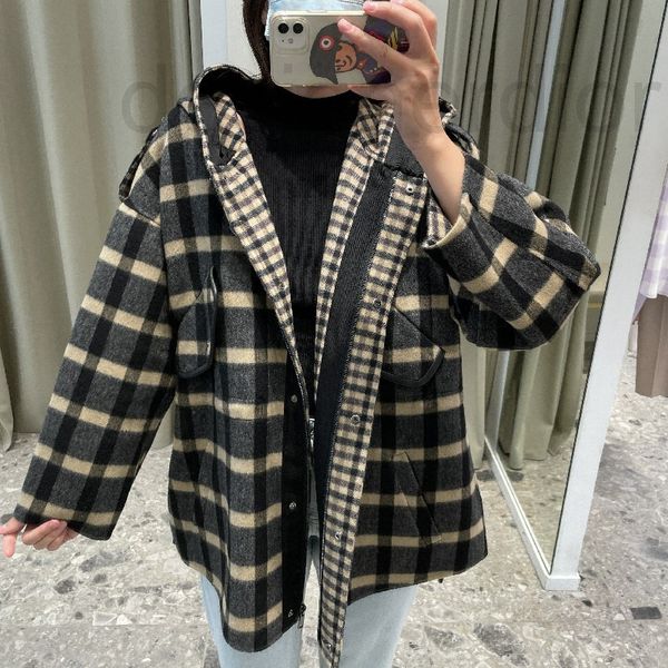 women's jackets designer fadan 2021 autumn coat women's lazy style pattern hooded coat loose contrast color double-sided tweed avv, Black;brown
women's jackets designer fadan 2021 autumn coat women's lazy style pattern hooded coat loose contrast color double-sided tweed avv, Black;brown