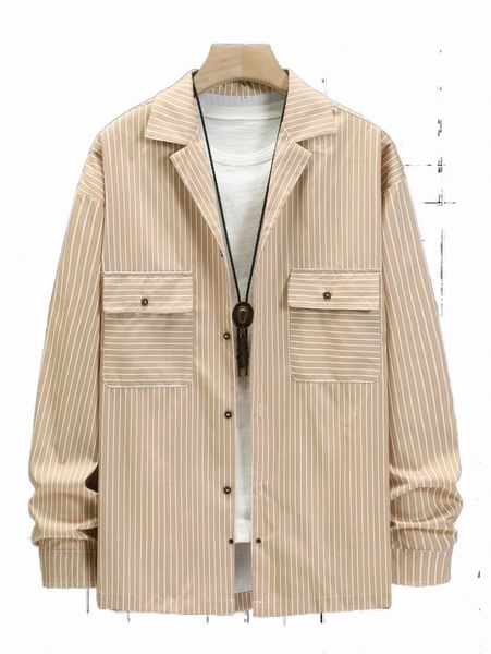 men's casual shirts men vertical striped flap pocket drop shoulder shirt without tee 18ow#, White;black
men's casual shirts men vertical striped flap pocket drop shoulder shirt without tee 18ow#, White;black