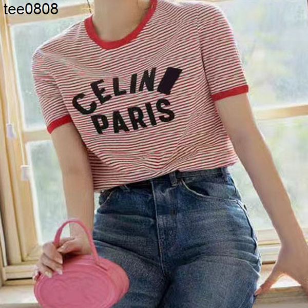 spring and summer new celinss tee star same letter flocking navy style super versatile stripe short sleeve t-shirt women's top, White
spring and summer new celinss tee star same letter flocking navy style super versatile stripe short sleeve t-shirt women's top, White