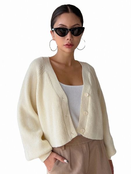 women's sweaters dazy raglan sleeve single breasted cardigan j38t#, White;black
women's sweaters dazy raglan sleeve single breasted cardigan j38t#, White;black