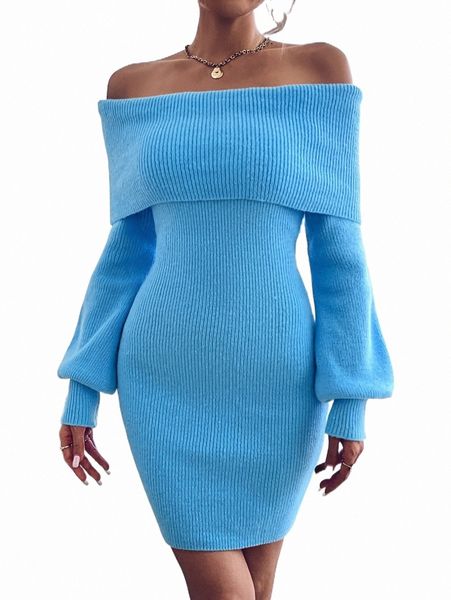 women's sweaters foldover off shoulder lantern sleeve rib-knit sweater dress s0a0#, White;black
women's sweaters foldover off shoulder lantern sleeve rib-knit sweater dress s0a0#, White;black
