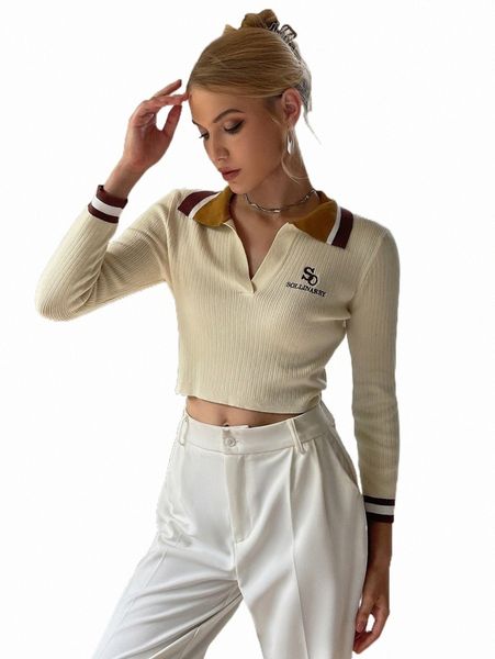 women's sweaters sollinarry letter embroidery striped trim crop sweater w3pf#, White;black
women's sweaters sollinarry letter embroidery striped trim crop sweater w3pf#, White;black