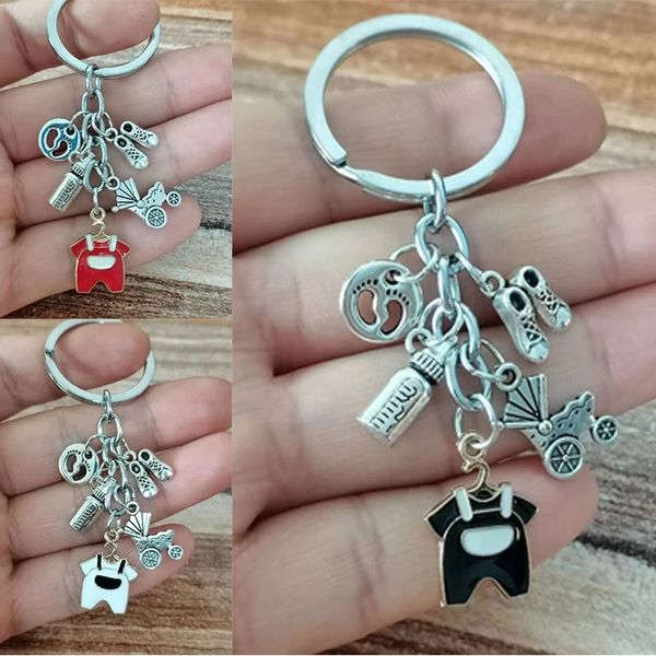 1 piece adorable stroller baby bottle keychain shoes mother's cradle themed key chain mother's day souvenir jewelry, Silver
1 piece adorable stroller baby bottle keychain shoes mother's cradle themed key chain mother's day souvenir jewelry, Silver