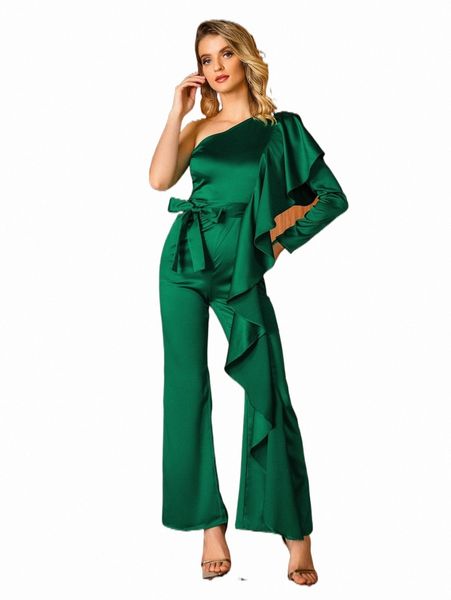 women's jumpsuits & rompers double crazy one shoulder ruffle trim belted jumpsuit n419#, Black;white
women's jumpsuits & rompers double crazy one shoulder ruffle trim belted jumpsuit n419#, Black;white