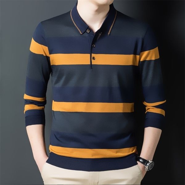 men's polos ymwmhu fashion men polo shirt long sleeve button collar autumn and winter tshirt striped slim fit clothing korean polo shir, White;black
men's polos ymwmhu fashion men polo shirt long sleeve button collar autumn and winter tshirt striped slim fit clothing korean polo shir, White;black