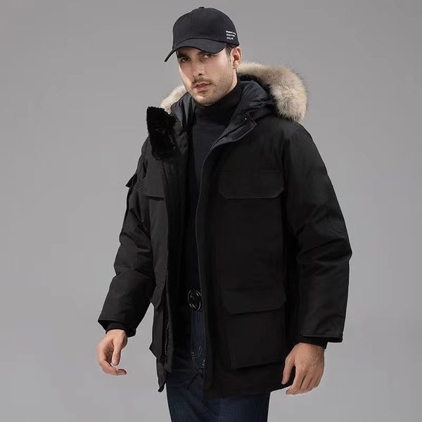 winter mens down parka homme jassen chaquetas high street outerwear wolf fur hooded fourrure manteau wyndham canada jacket coat hiver doudou, Black
winter mens down parka homme jassen chaquetas high street outerwear wolf fur hooded fourrure manteau wyndham canada jacket coat hiver doudou, Black