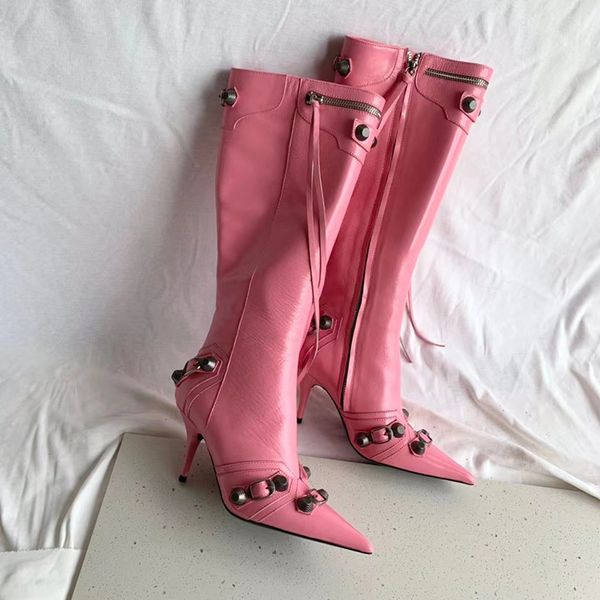 evening bags boots cagole designer woman winter black knee-high boot stud buckle embellished 20323
evening bags boots cagole designer woman winter black knee-high boot stud buckle embellished 20323