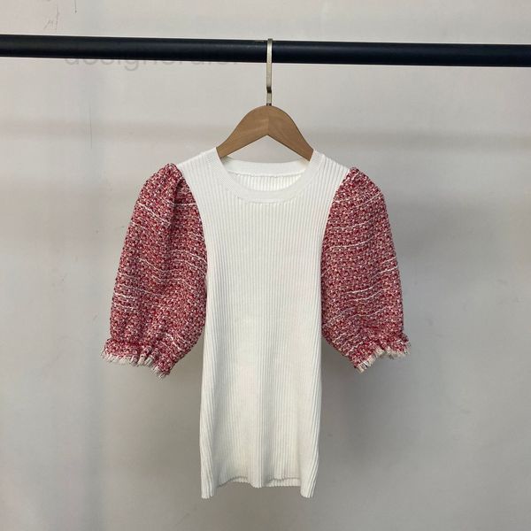 women's sweaters designer fadan 2022 spring summer new french tweed stitched knit nd2l, White;black
women's sweaters designer fadan 2022 spring summer new french tweed stitched knit nd2l, White;black