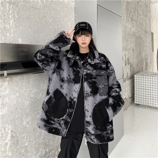 women s jackets harajuku style loose full sleeve coat keep warm lambswool tie dye double sided design jacket vintage thicken cotton clothes, Black;brown
women s jackets harajuku style loose full sleeve coat keep warm lambswool tie dye double sided design jacket vintage thicken cotton clothes, Black;brown