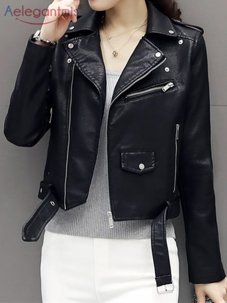 women's leather faux aelegantmis autumn short soft jacket women fashion zipper motorcycle pu ladies basic street coat 220905, Black
women's leather faux aelegantmis autumn short soft jacket women fashion zipper motorcycle pu ladies basic street coat 220905, Black